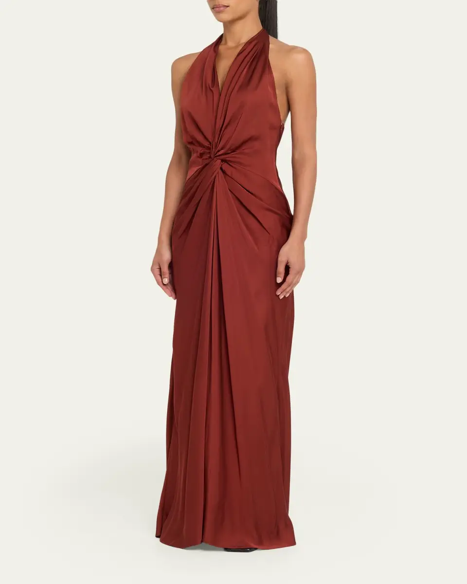 A.L.C. Mabel Twist-Front Halter Gown | Thumbnail 4