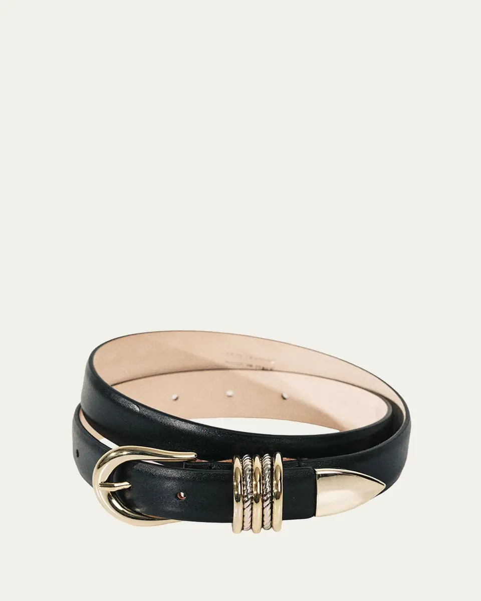 Déhanche Hollyhock Mixed Metal Leather Belt | Thumbnail 2 Déhanche Hollyhock Mixed Metal Leather Belt | Thumbnail 2