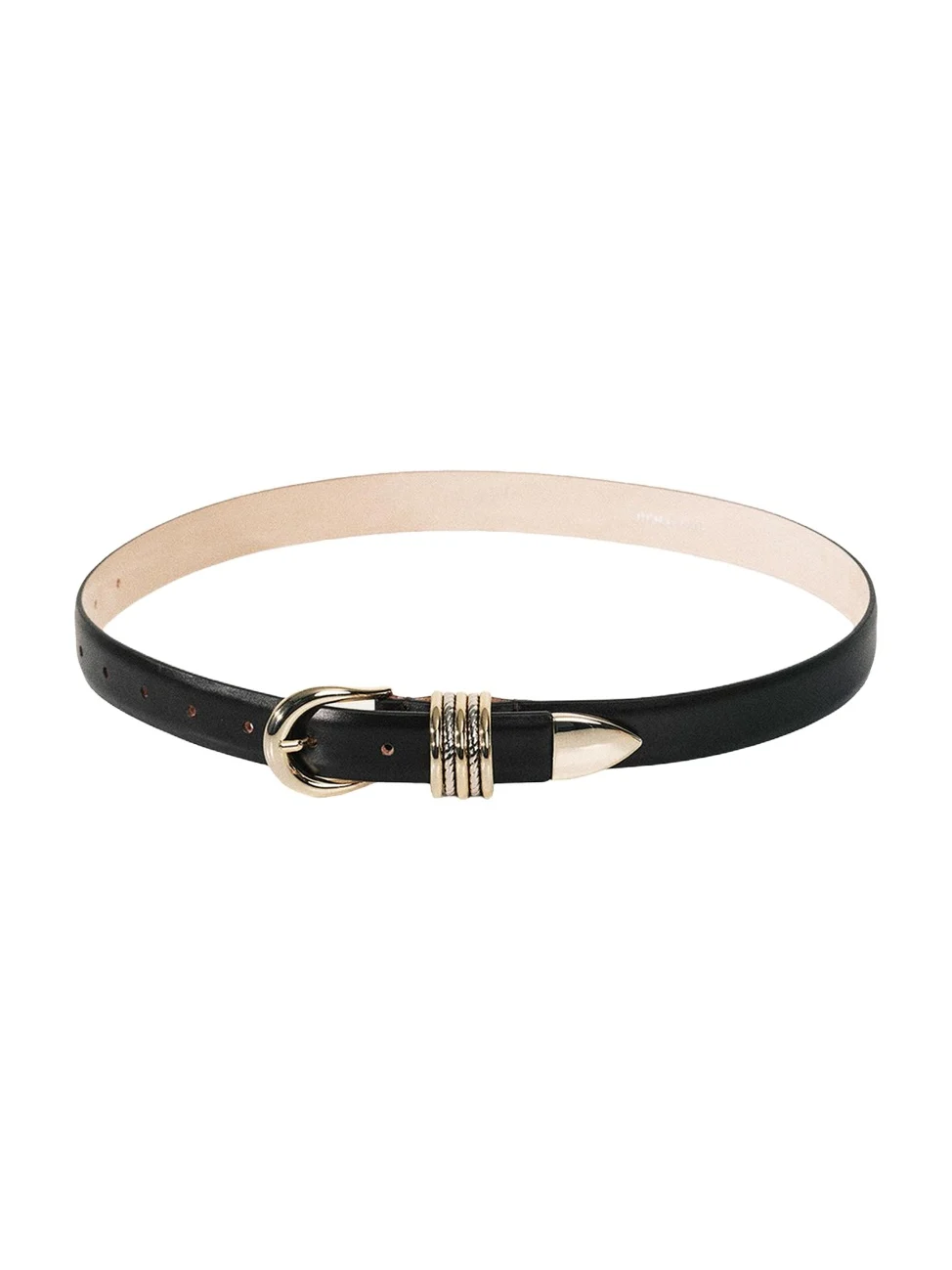 Hollyhock Mixed Metal Leather Belt Hollyhock Mixed Metal Leather Belt