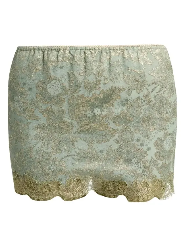 Jacquard and Lace Baroque Mini Skirt Jacquard and Lace Baroque Mini Skirt