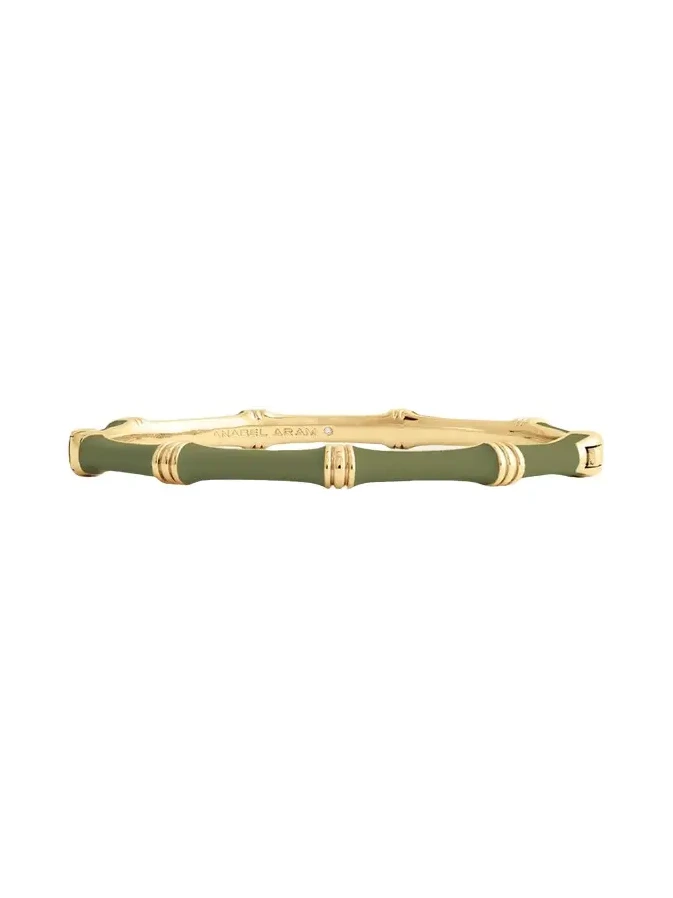Bamboo Enameled Hinged Bangle