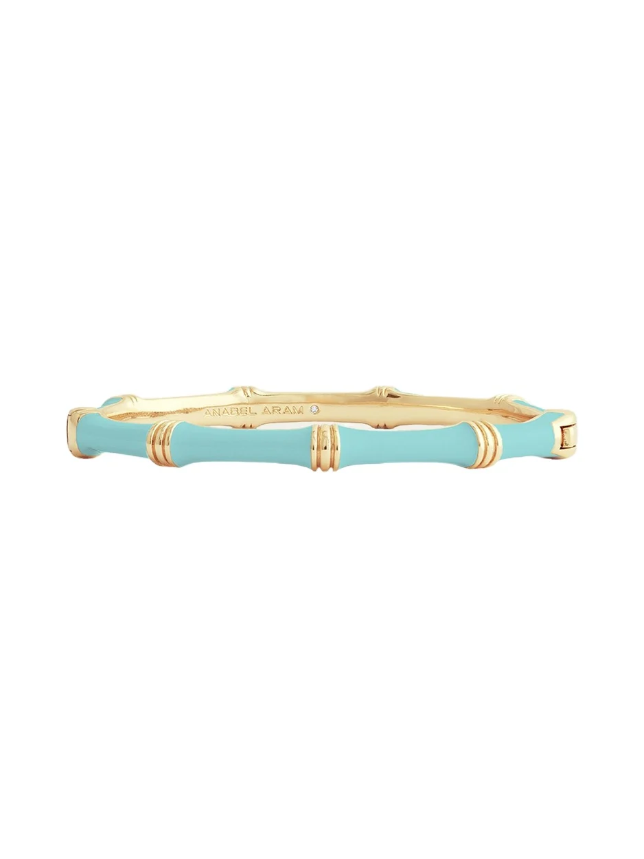 Anabel Aram Jewelry Bamboo Enameled Hinged Bangle