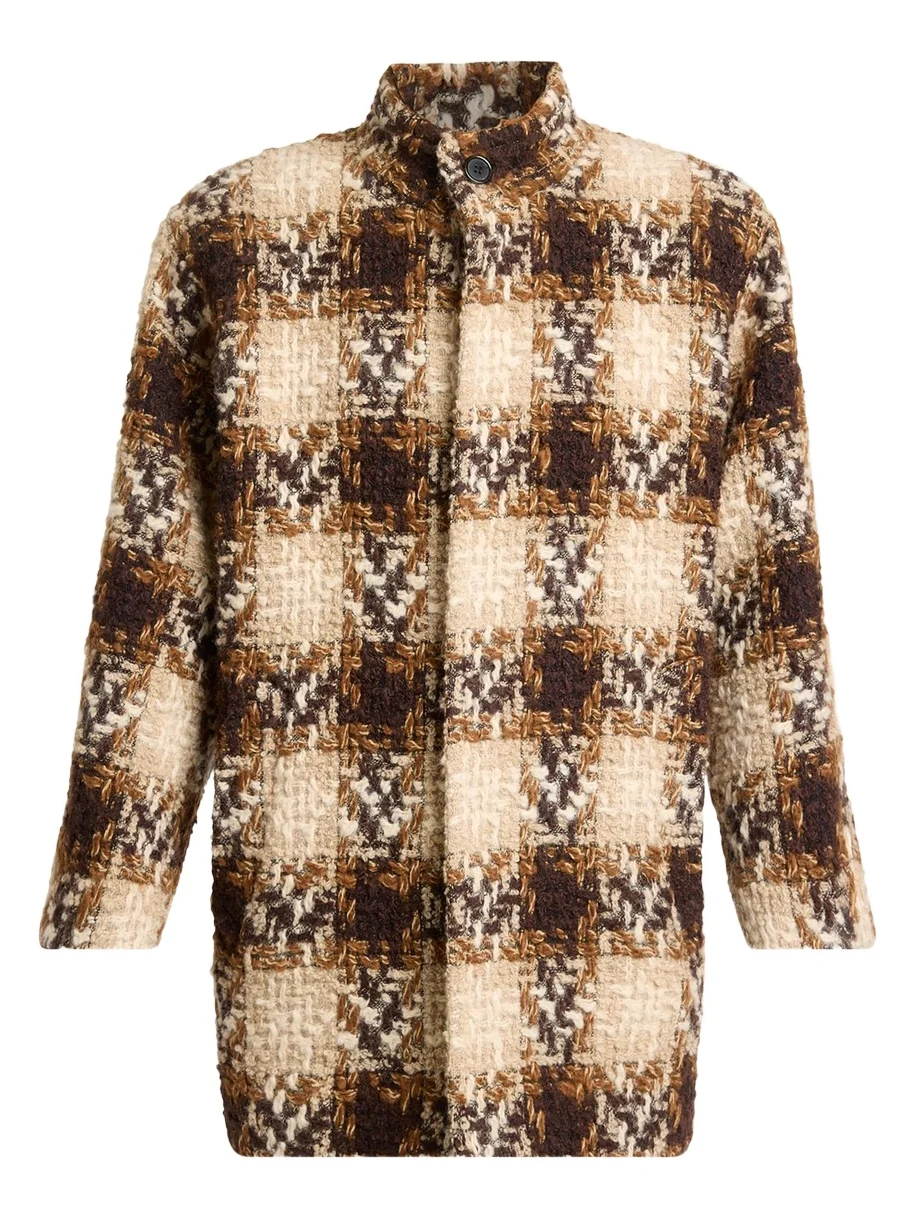Saint Laurent Check Tweed Short Coat