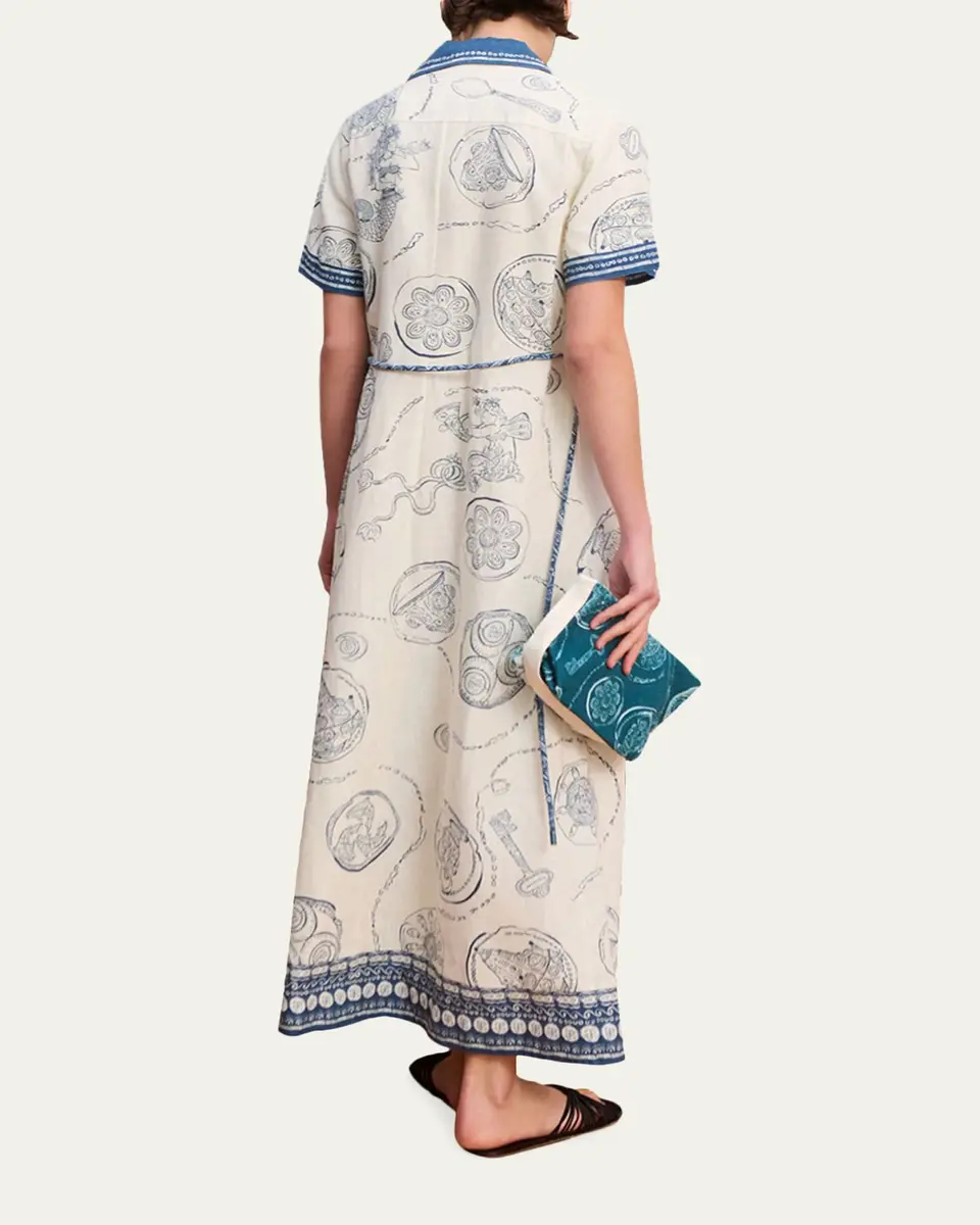 ALÉMAIS Lucky Printed Linen Maxi Shirtdress | Thumbnail 3 ALÉMAIS Lucky Printed Linen Maxi Shirtdress | Thumbnail 3