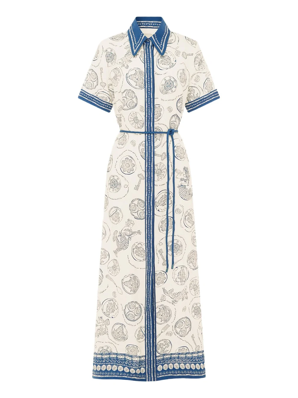 Lucky Printed Linen Maxi Shirtdress Lucky Printed Linen Maxi Shirtdress