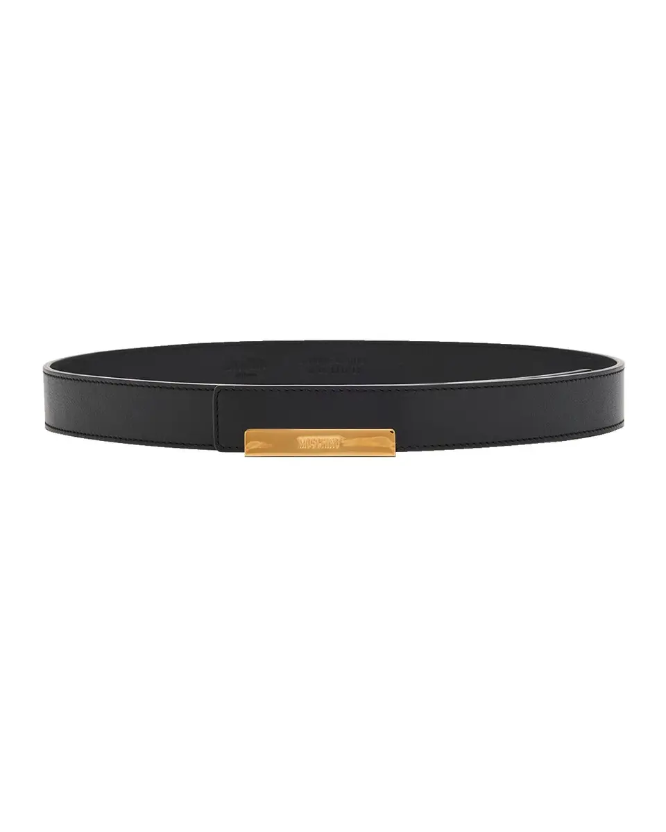 MOSCHINO Men's Calfskin Leather Belt | Thumbnail 3 MOSCHINO Men's Calfskin Leather Belt | Thumbnail 3