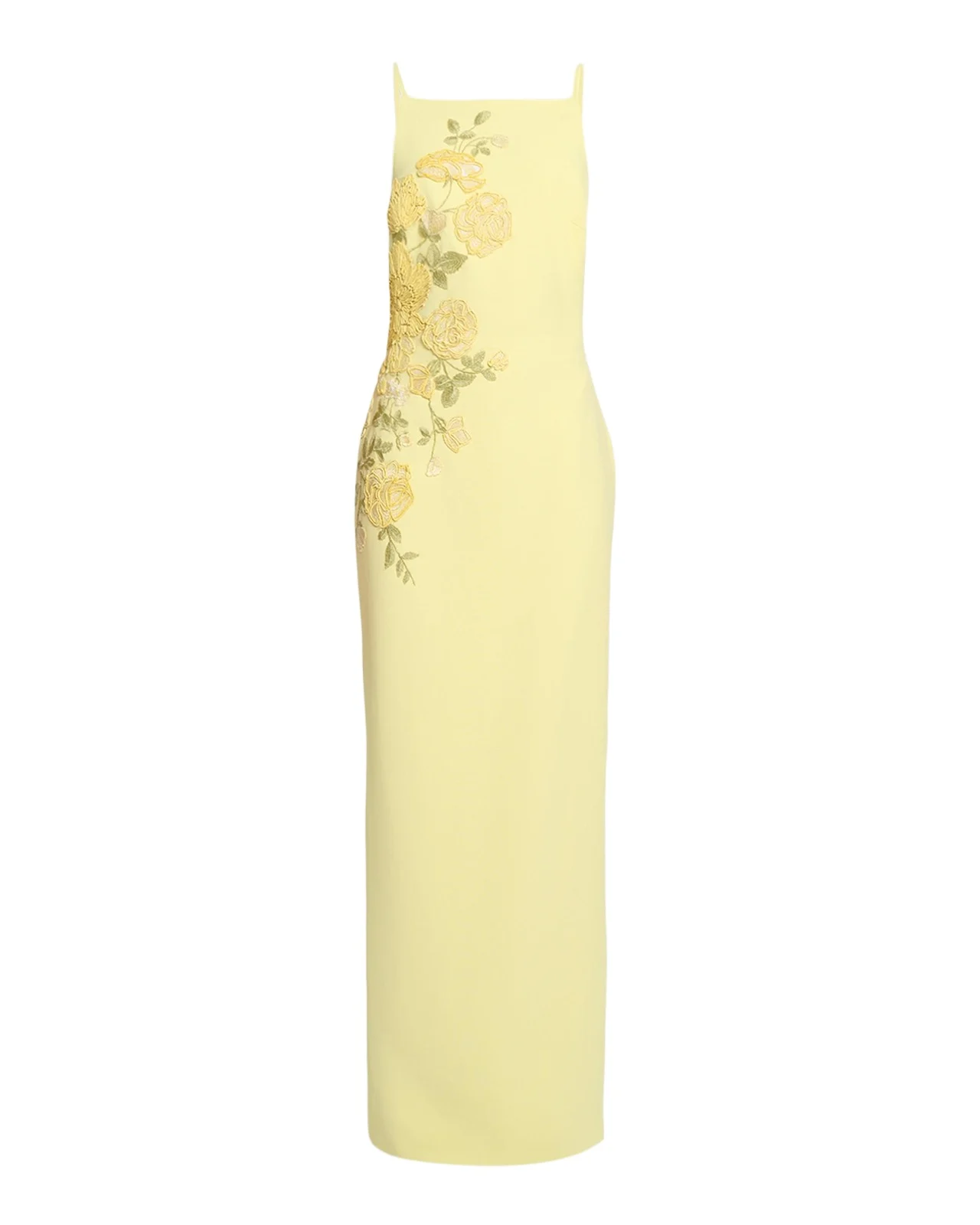 Floral Embroidered Cady Column Maxi Dress Floral Embroidered Cady Column Maxi Dress