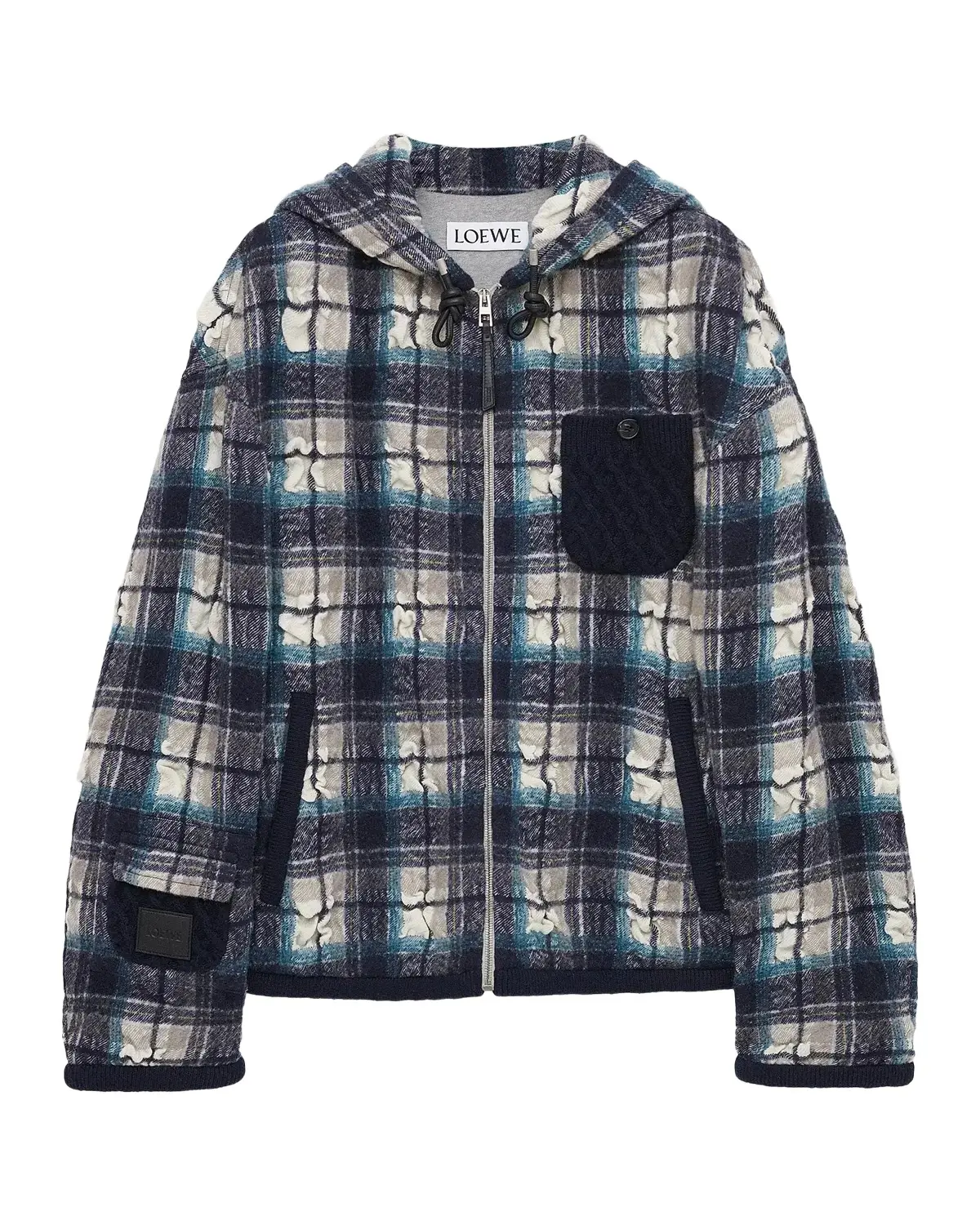 Loewe Men's Plaid Hooded Jacket