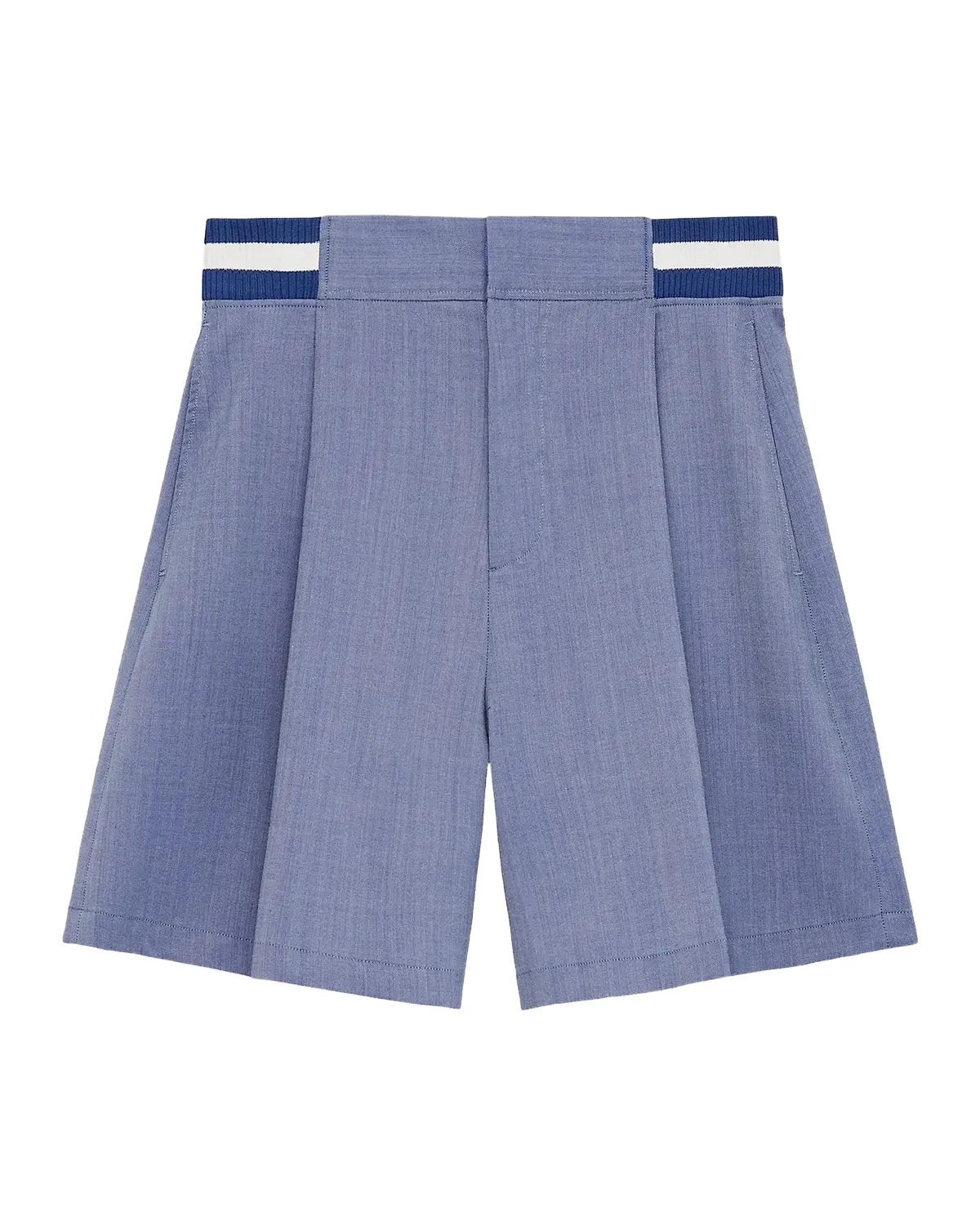 Loewe Men's Pleated Wool-Blend Shorts