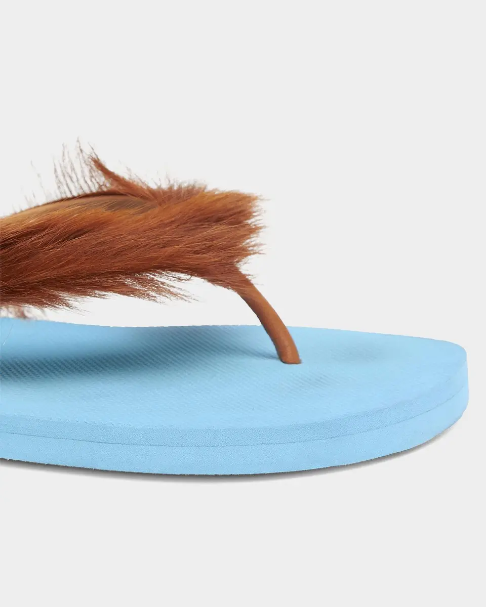 Marni Men's Long Calf Hair Flip-Flop Sandals | Thumbnail 4