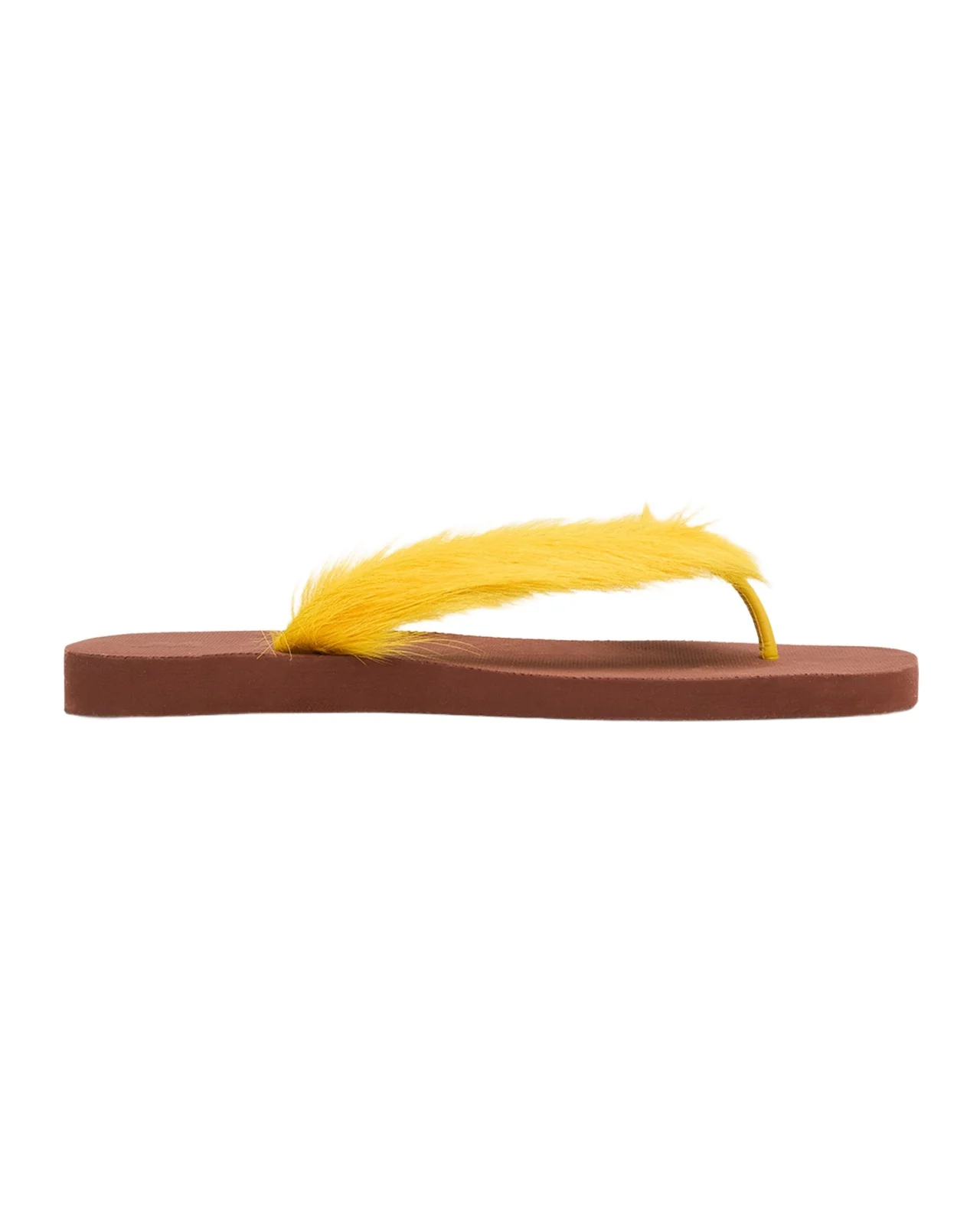 Marni Men's Long Calf Hair Flip-Flop Sandals