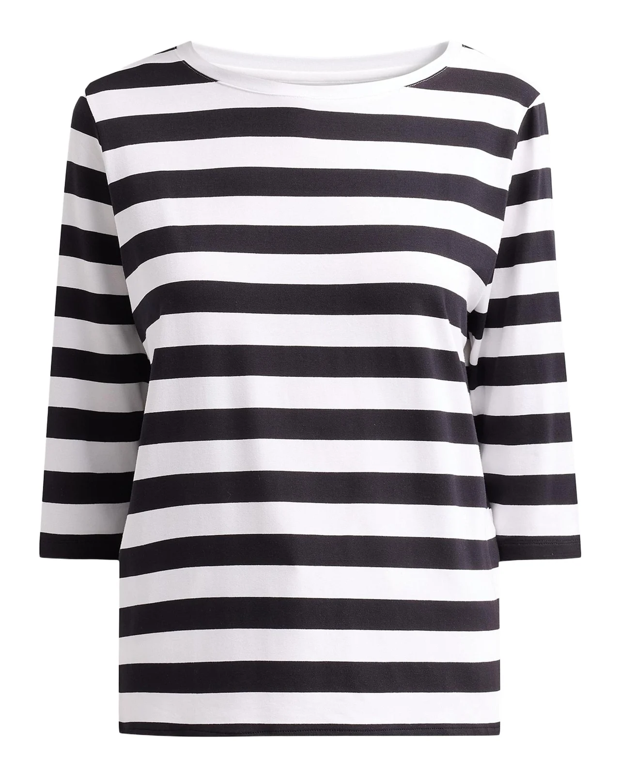 MAJESTIC FILATURES Soft Touch Striped Bateau-Neck Tee