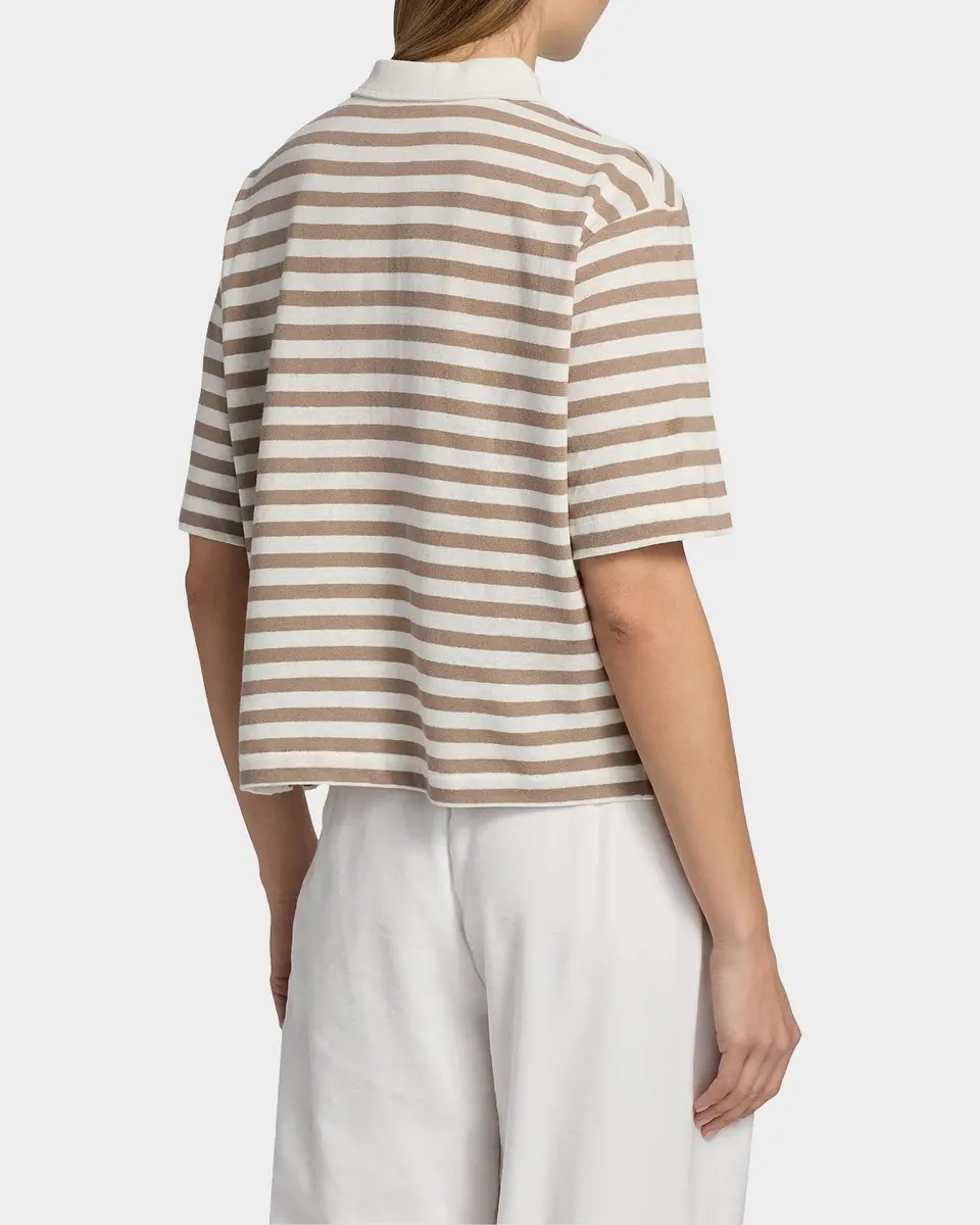 MAJESTIC FILATURES Cotton-Linen Striped Polo Shirt | Thumbnail 3 MAJESTIC FILATURES Cotton-Linen Striped Polo Shirt | Thumbnail 3