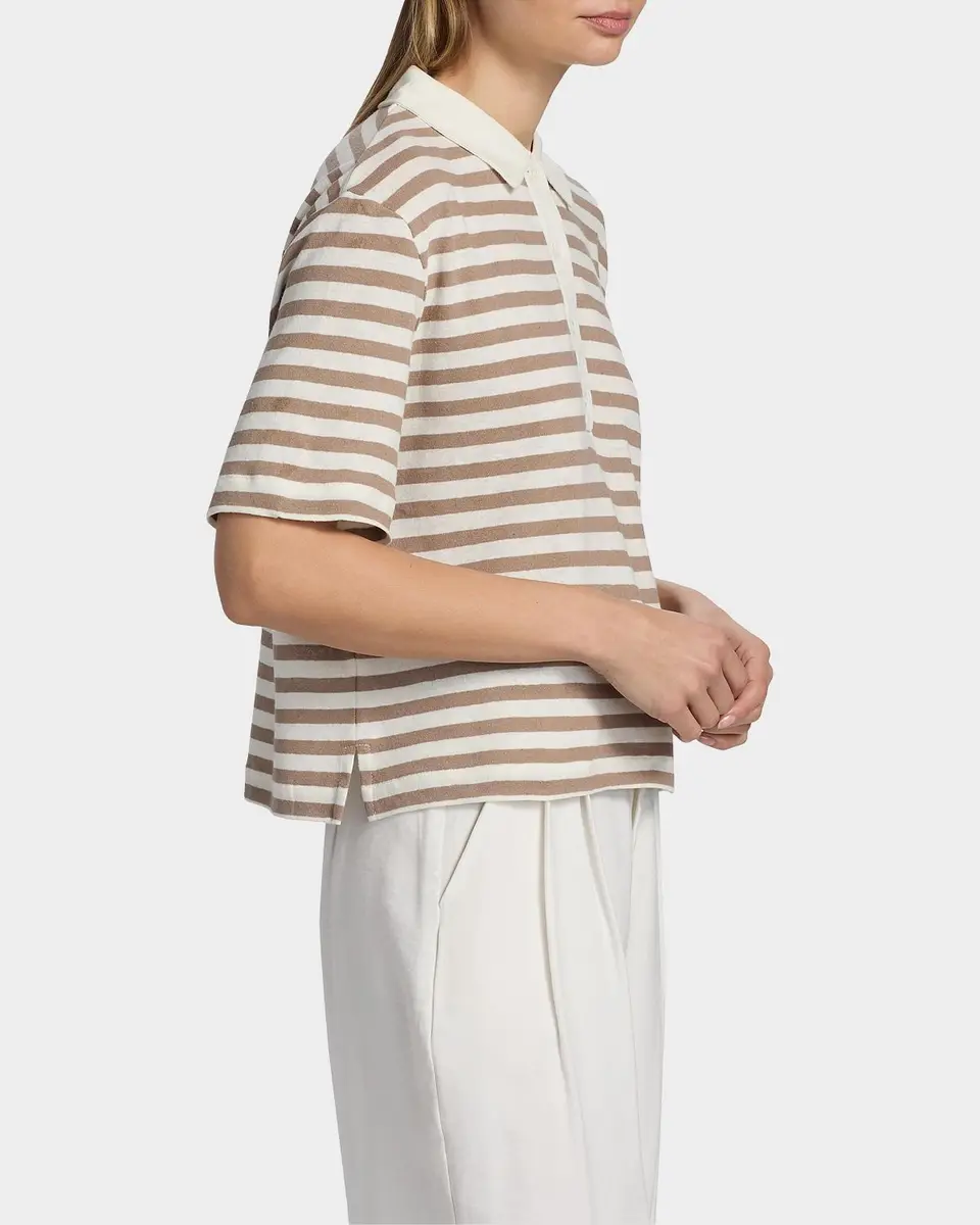 MAJESTIC FILATURES Cotton-Linen Striped Polo Shirt | Thumbnail 7 MAJESTIC FILATURES Cotton-Linen Striped Polo Shirt | Thumbnail 7
