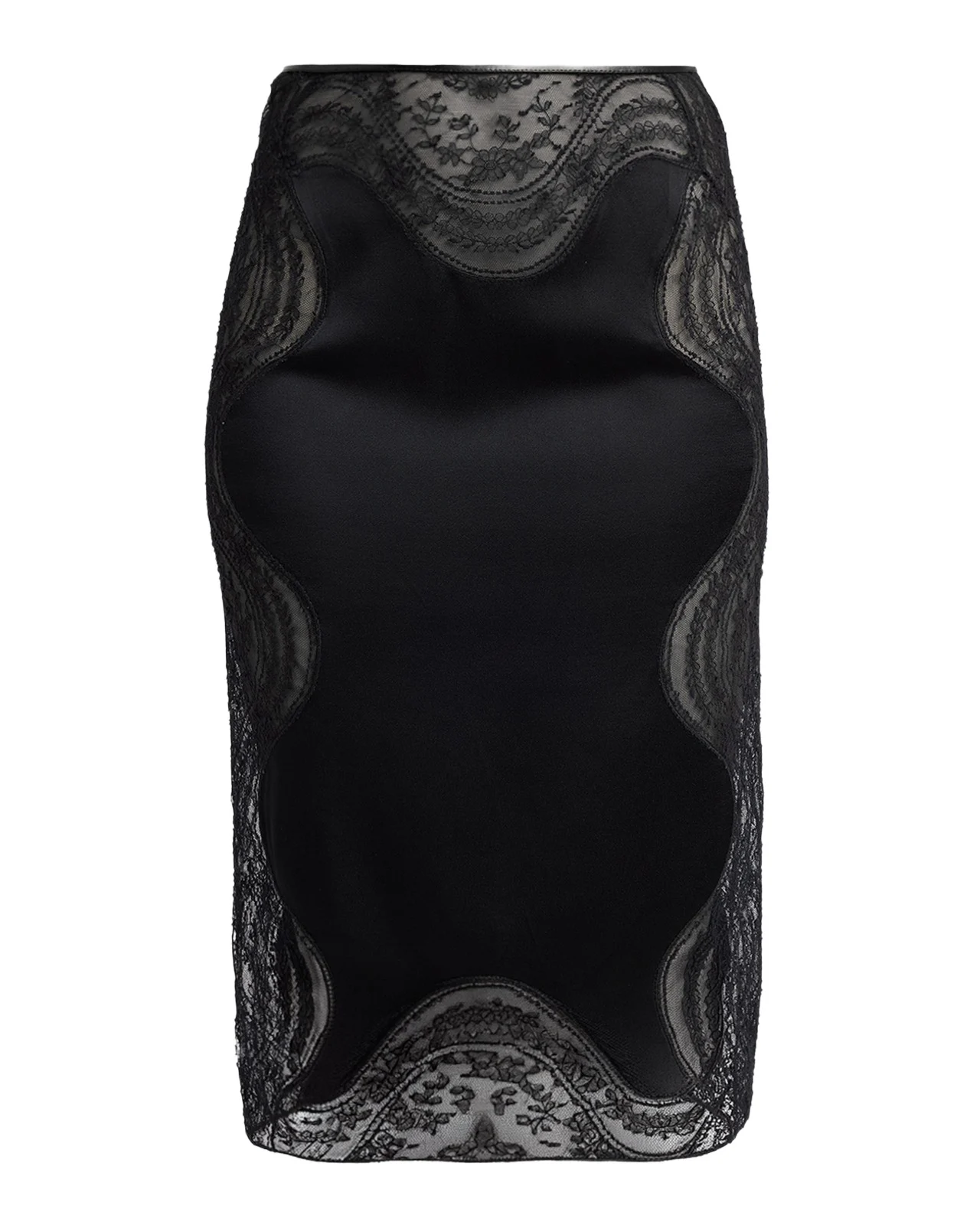 Tom Ford Lace-Trim Crepe Envers Satin Knee-Length Skirt