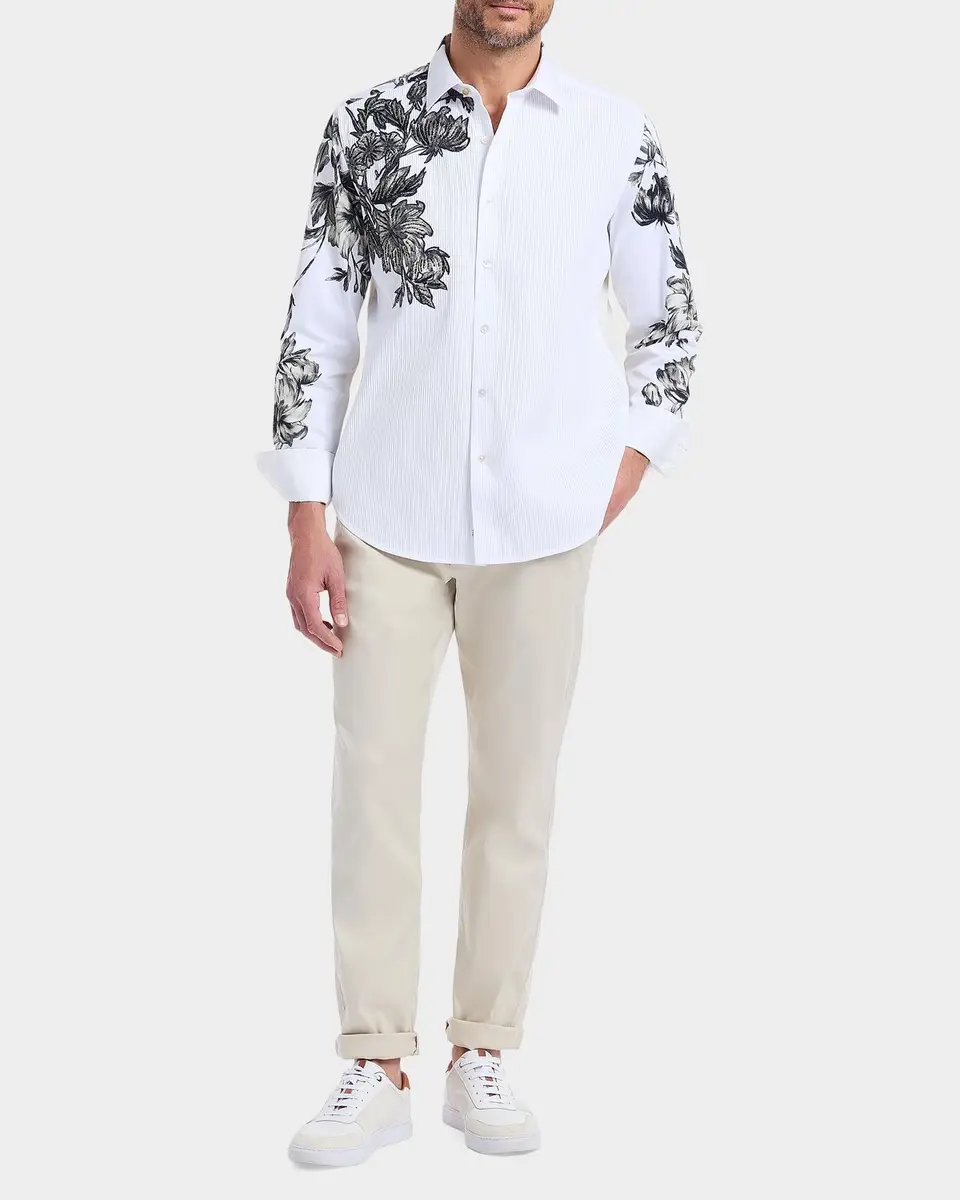 Robert Graham Le Striped Floral Cotton Shirt | Thumbnail 2