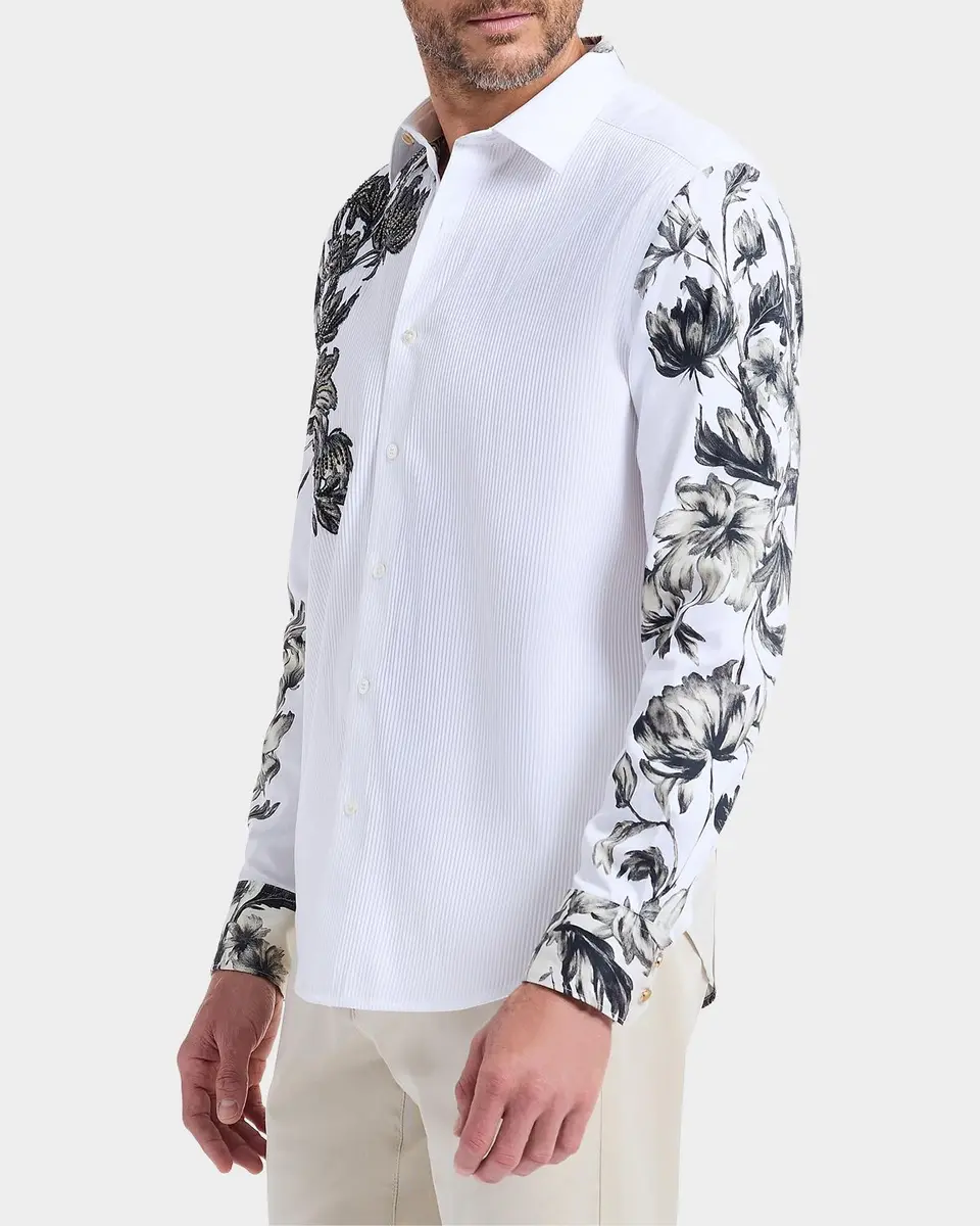 Robert Graham Le Striped Floral Cotton Shirt | Thumbnail 5