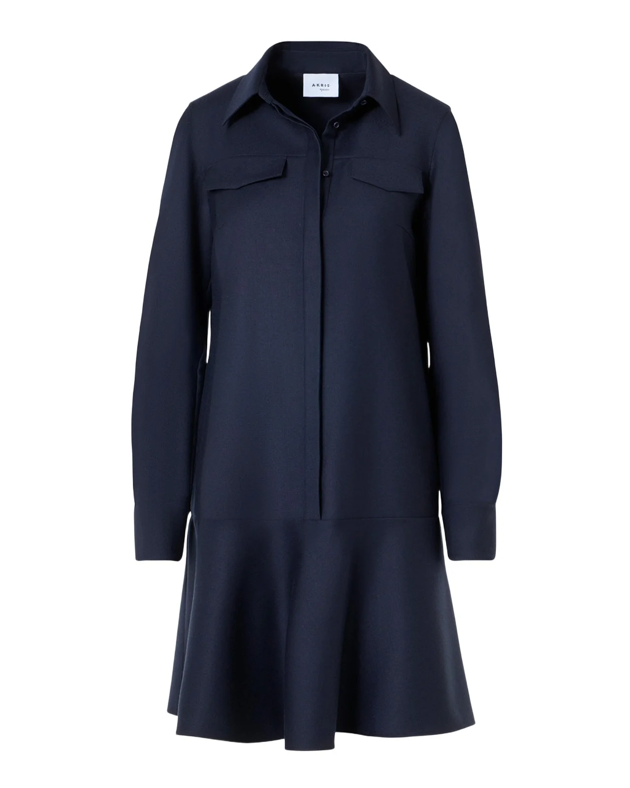 Wool Flannel Mini Shirtdress