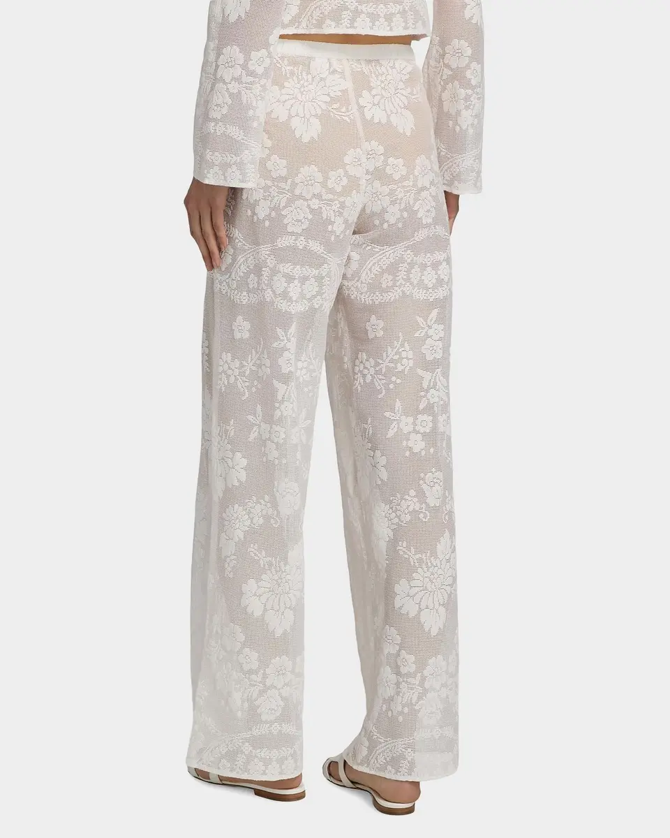 LoveShackFancy Jessia Cotton-Blend Wide-Leg Pants | Thumbnail 3