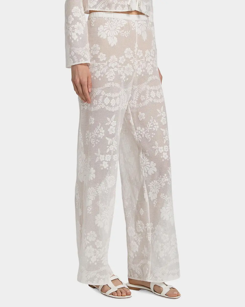 LoveShackFancy Jessia Cotton-Blend Wide-Leg Pants | Thumbnail 7