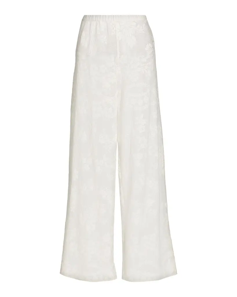 LoveShackFancy Jessia Cotton-Blend Wide-Leg Pants | Image 1 LoveShackFancy Jessia Cotton-Blend Wide-Leg Pants | Image 1