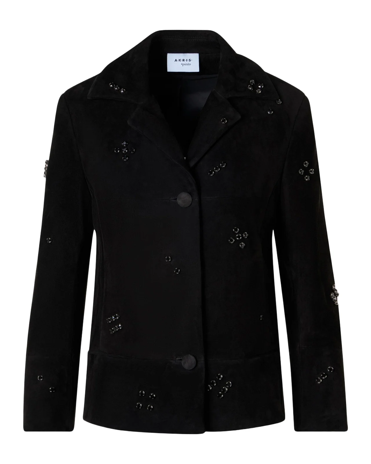 Crystal Goat Suede Single-Breasted Jacket Crystal Goat Suede Single-Breasted Jacket