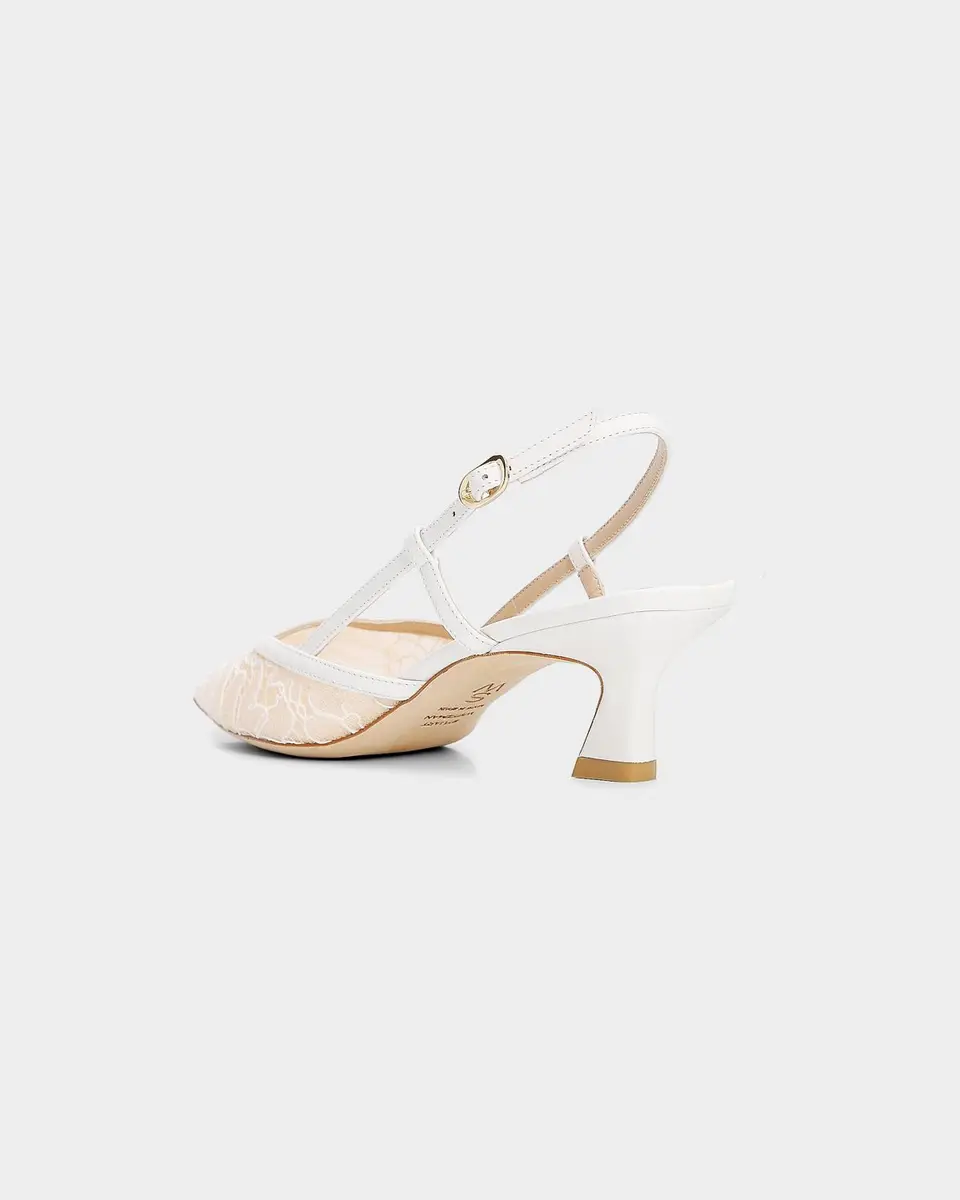 Stuart Weitzman Vinnie 50MM Floral Lace Slingback Pumps | Thumbnail 2
