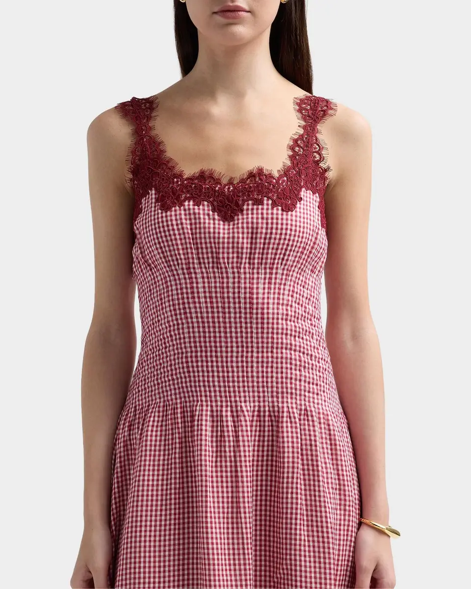Cami NYC Kairina Lace-Trim Gingham Drop-Waist Midi Dress | Thumbnail 5 Cami NYC Kairina Lace-Trim Gingham Drop-Waist Midi Dress | Thumbnail 5