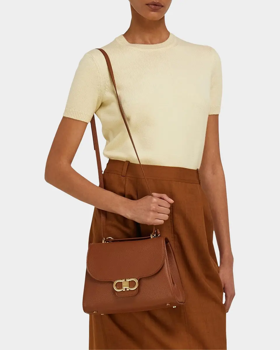 Ferragamo Double Gancini Leather Top Handle Bag | Thumbnail 2 Ferragamo Double Gancini Leather Top Handle Bag | Thumbnail 2