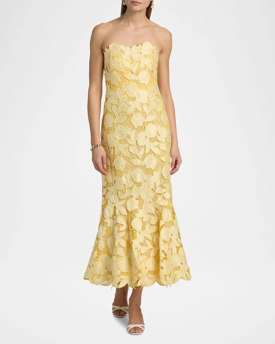 Simkhai Valletta Strapless Midi Dress | Thumbnail 2 Simkhai Valletta Strapless Midi Dress | Thumbnail 2