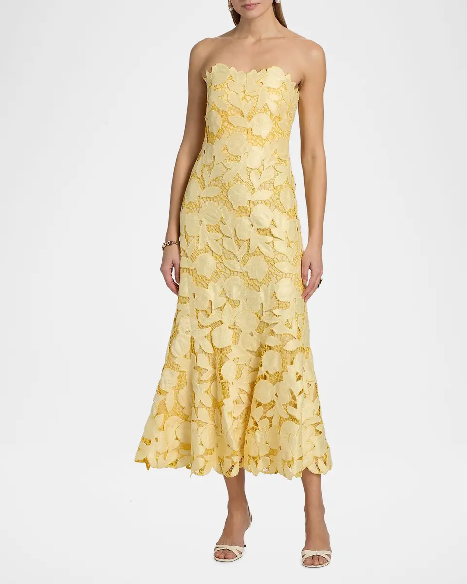 Simkhai Valletta Strapless Midi Dress | Thumbnail 4 Simkhai Valletta Strapless Midi Dress | Thumbnail 4