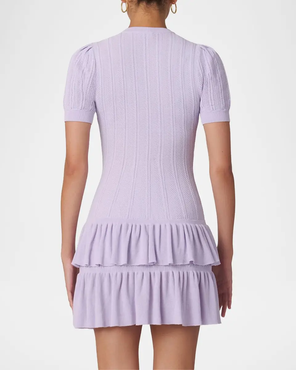 Shoshanna Sloan Pointelle Knit Ruffle Mini Dress | Thumbnail 2