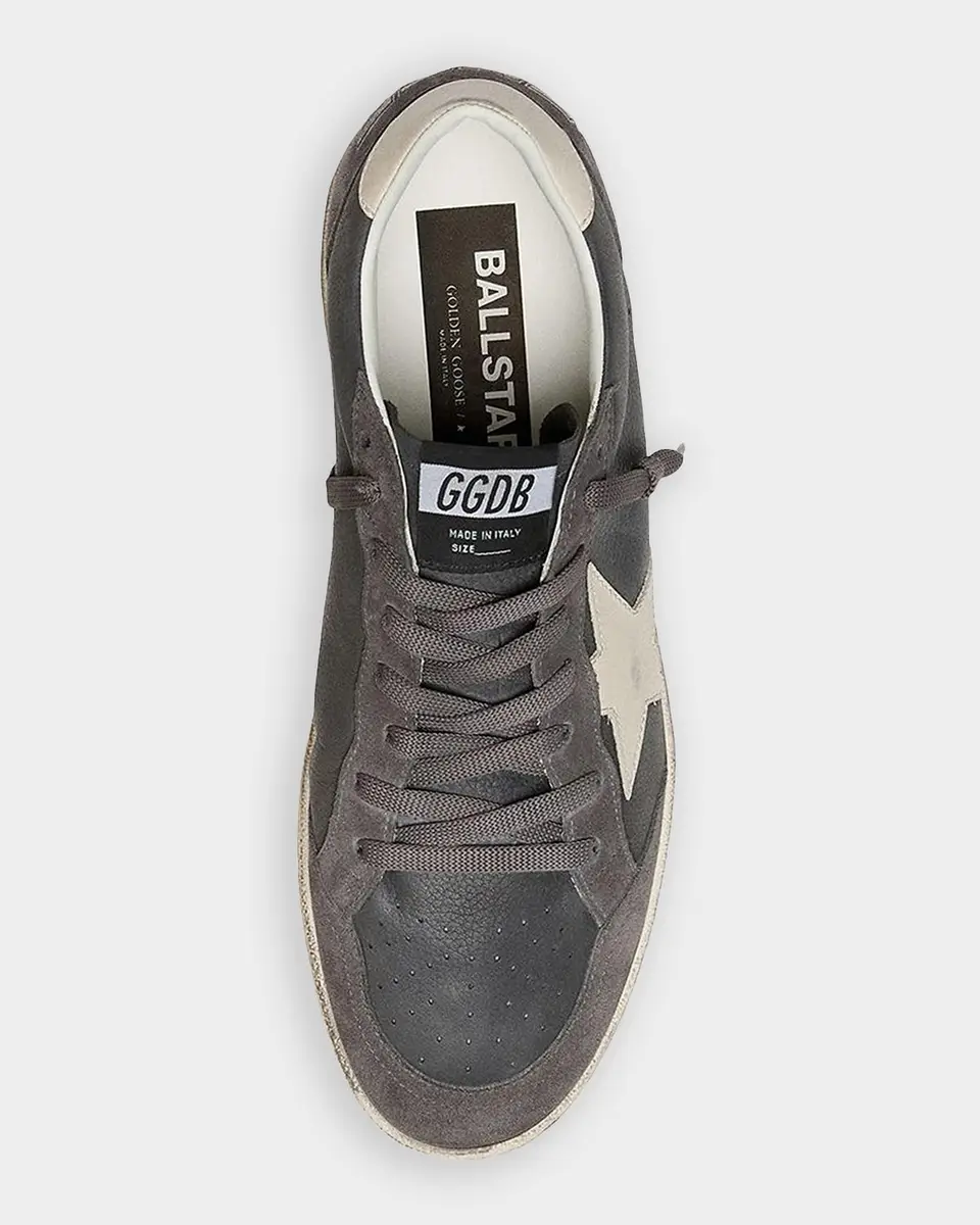 Golden Goose Men's Ballstar Leather Low-Top Sneakers | Thumbnail 4