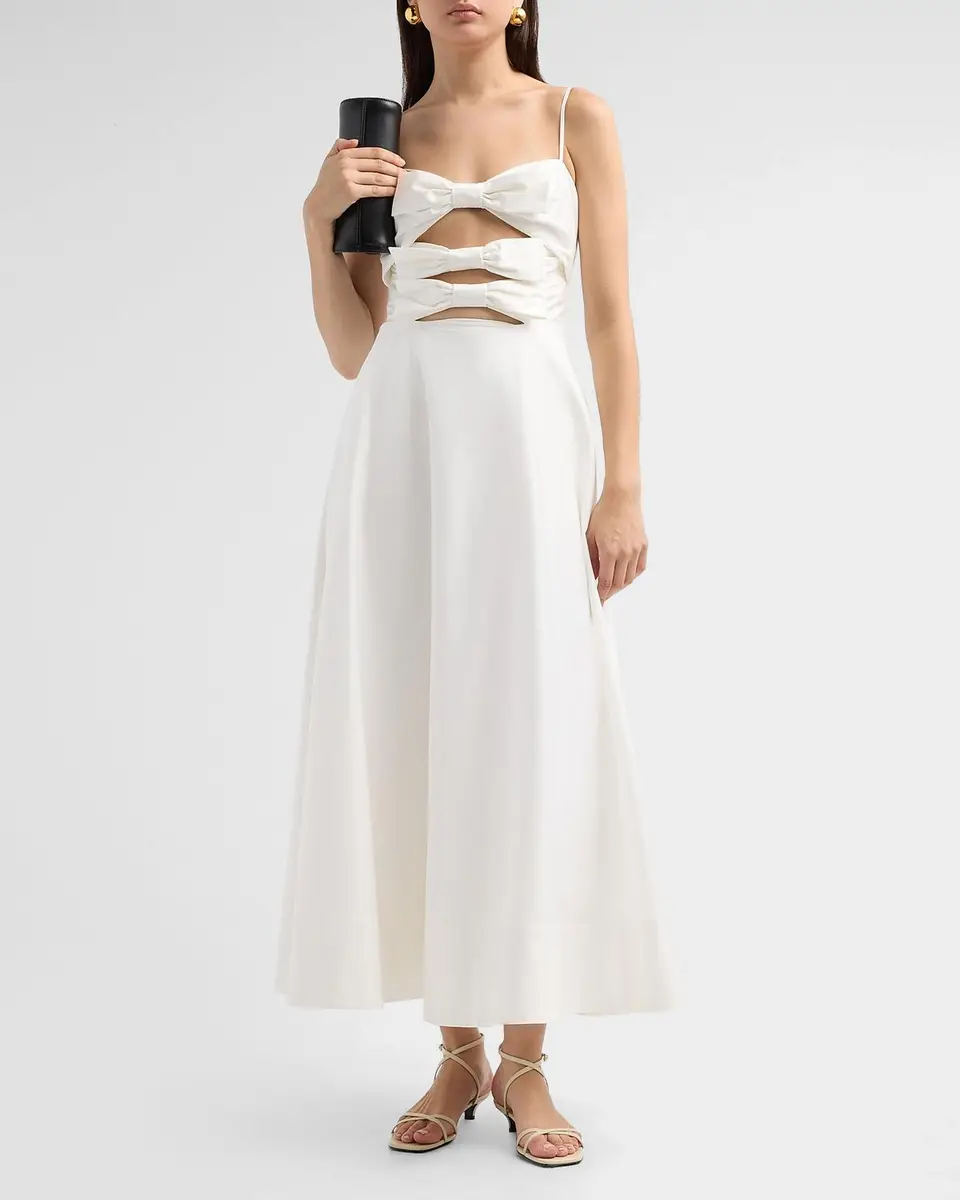 As It May Ariaelle Cotton-Blend Bow Midi Dress | Thumbnail 2 As It May Ariaelle Cotton-Blend Bow Midi Dress | Thumbnail 2