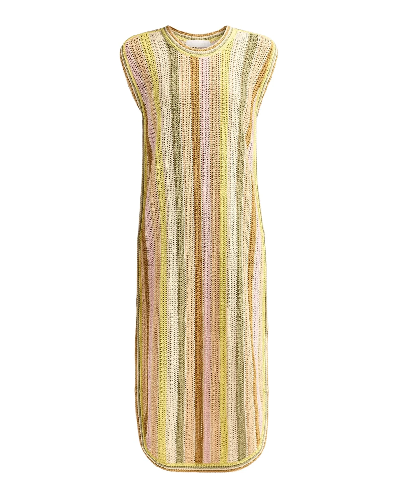 Indra Striped Crochet Cotton Midi Dres Indra Striped Crochet Cotton Midi Dres
