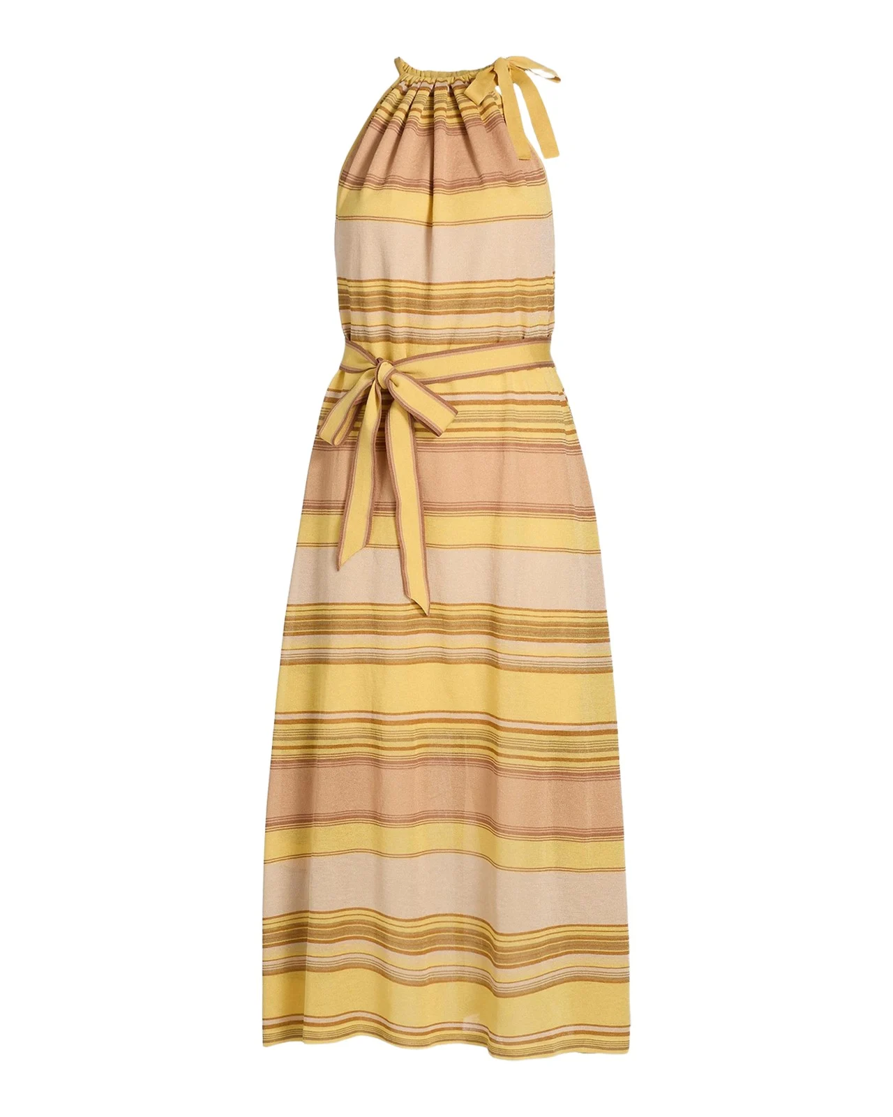Indra Striped Sleeveless Midi Dress