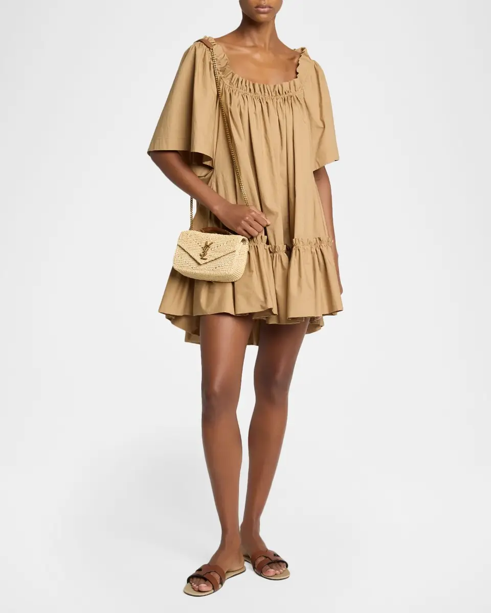Saint Laurent Mini Loulou Shoulder Bag in Raffia | Thumbnail 5 Saint Laurent Mini Loulou Shoulder Bag in Raffia | Thumbnail 5