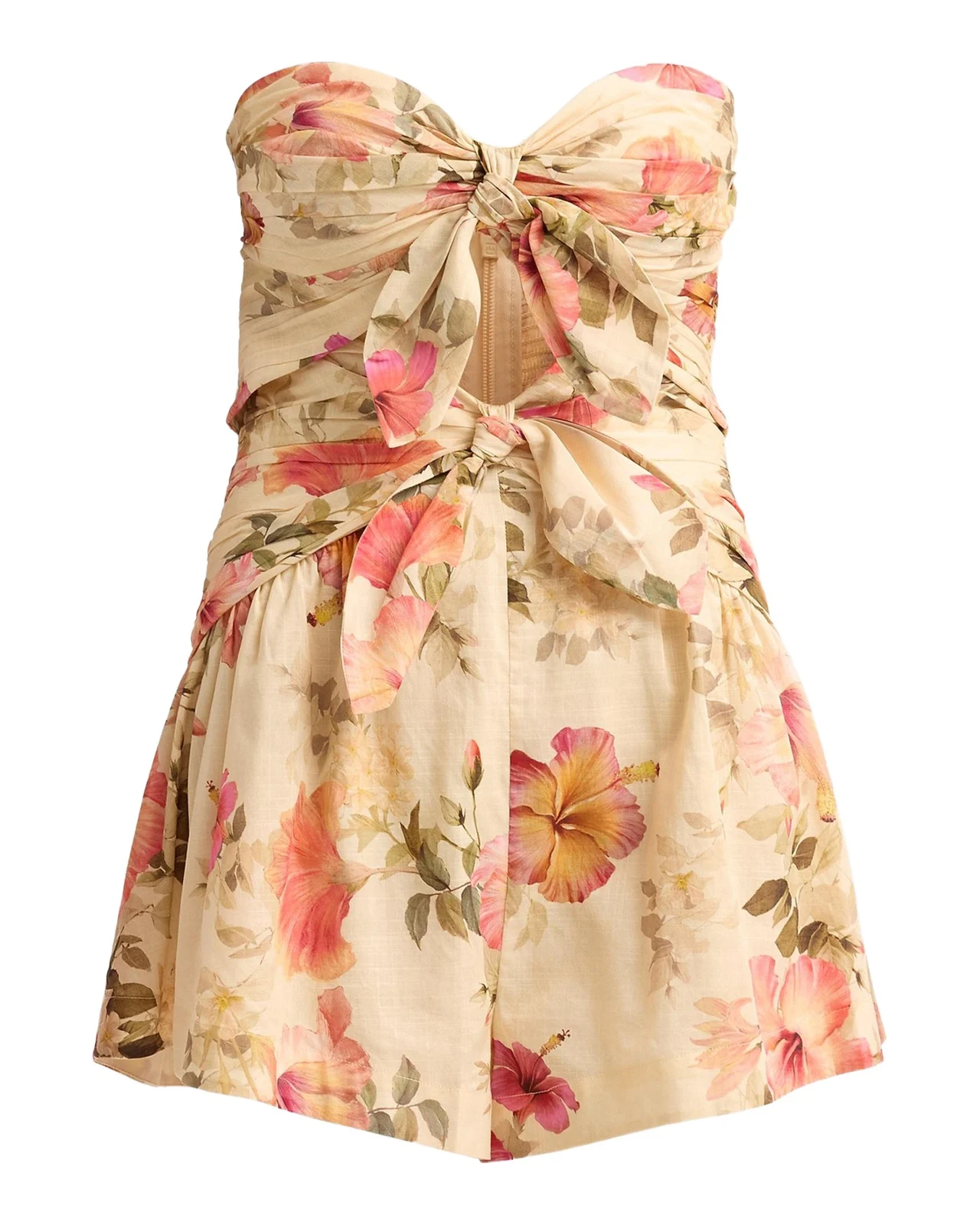 Mahon Hibiscus-Print Strapless Romper Mahon Hibiscus-Print Strapless Romper