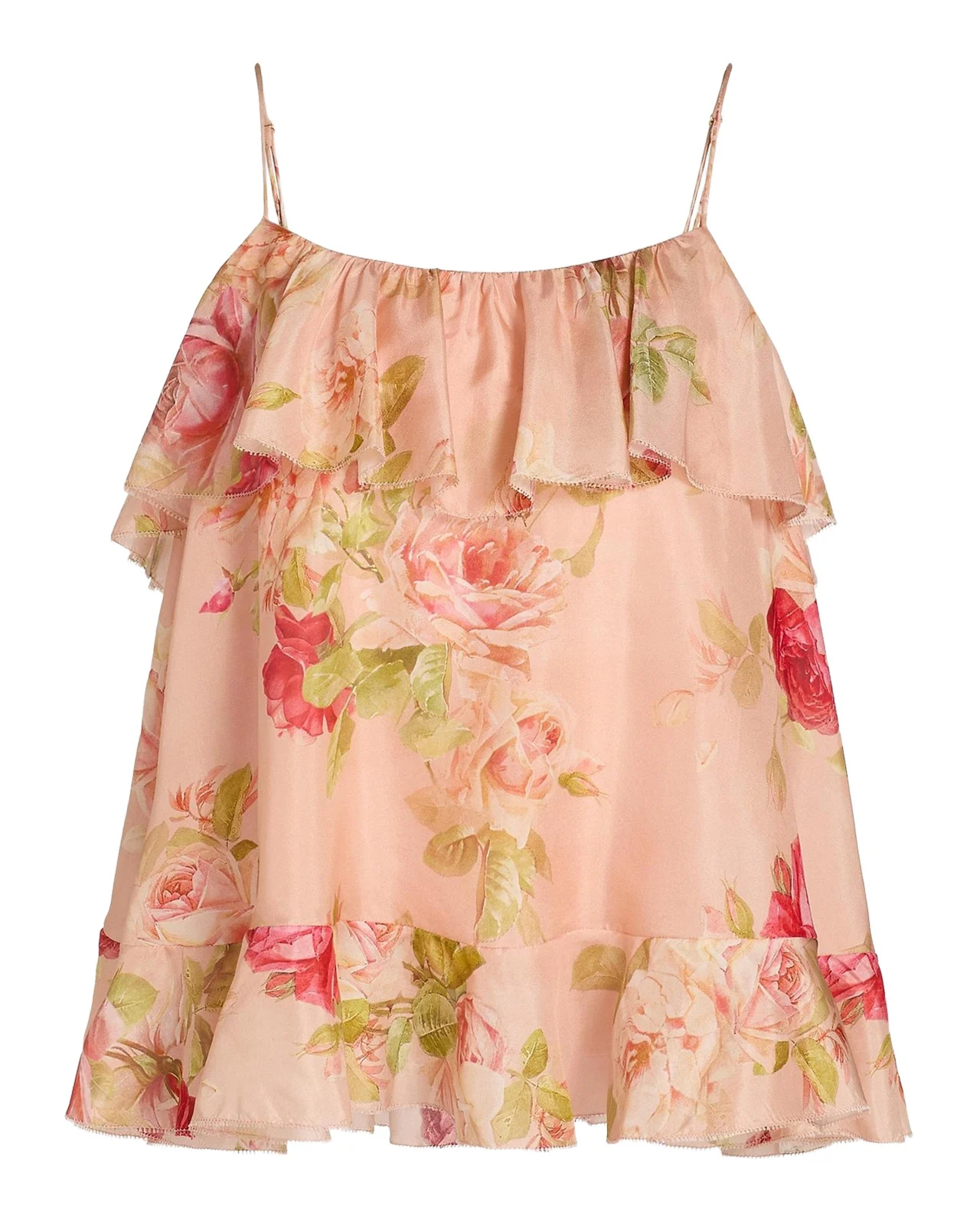 Roselight Printed Silk Cami Top Roselight Printed Silk Cami Top