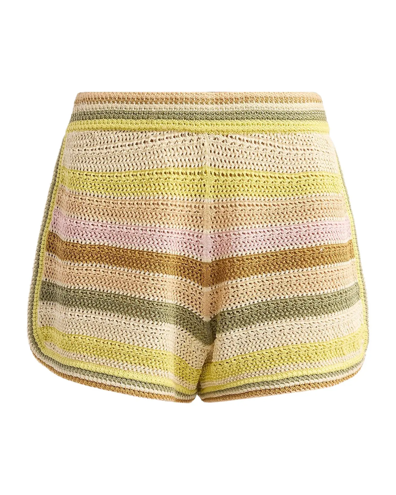 Zimmermann Indra Striped Crochet Cotton Shorts