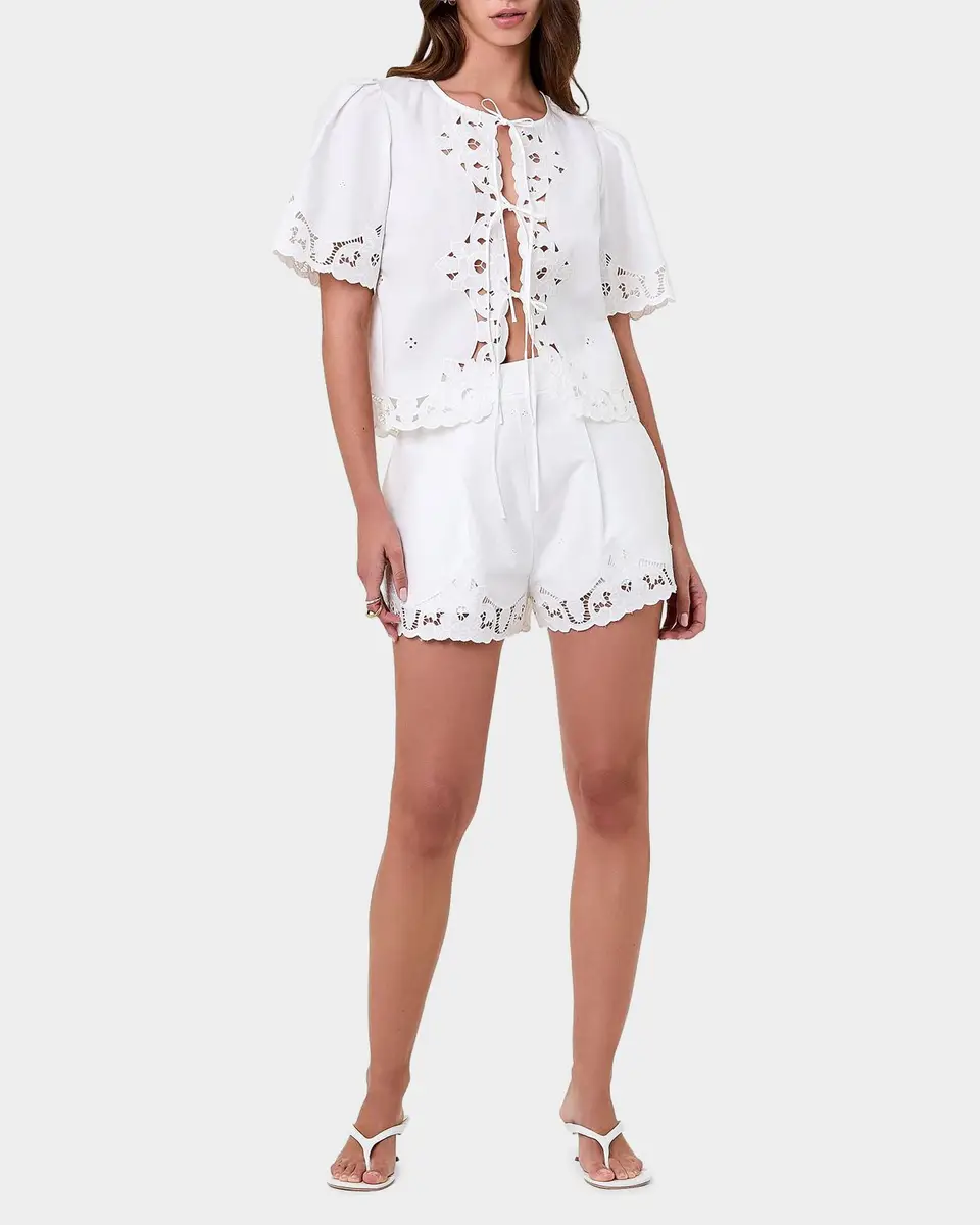 NICHOLAS Irma Lace-Trim Cotton Shorts | Thumbnail 2 NICHOLAS Irma Lace-Trim Cotton Shorts | Thumbnail 2