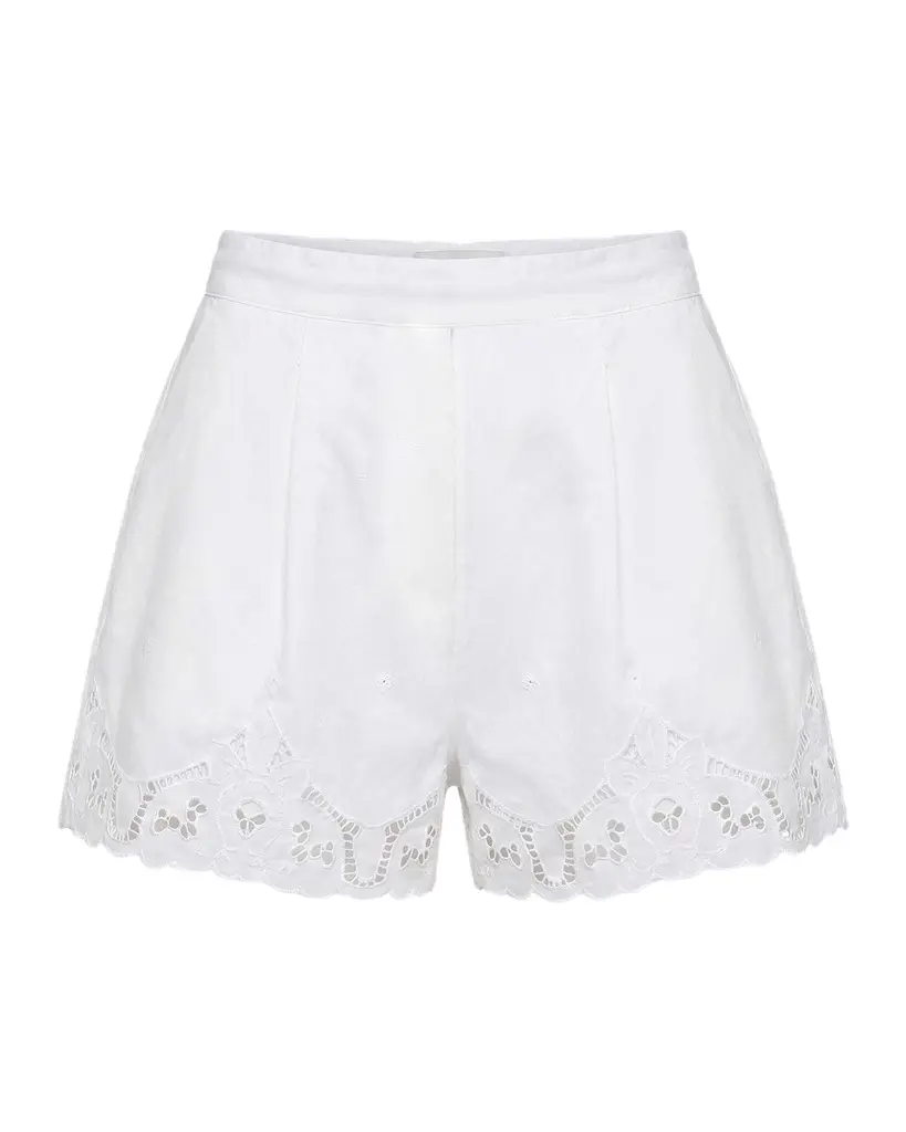 NICHOLAS Irma Lace-Trim Cotton Shorts | Image 1 NICHOLAS Irma Lace-Trim Cotton Shorts | Image 1