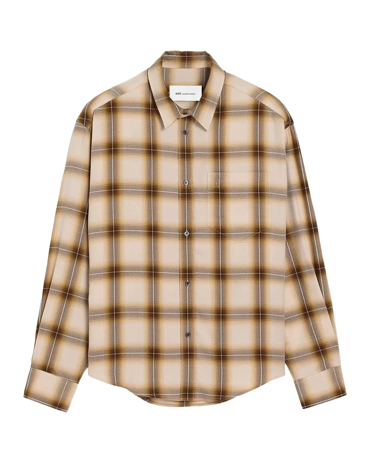 AMI PARIS Men's Shadow-Plaid Boxy Shirt