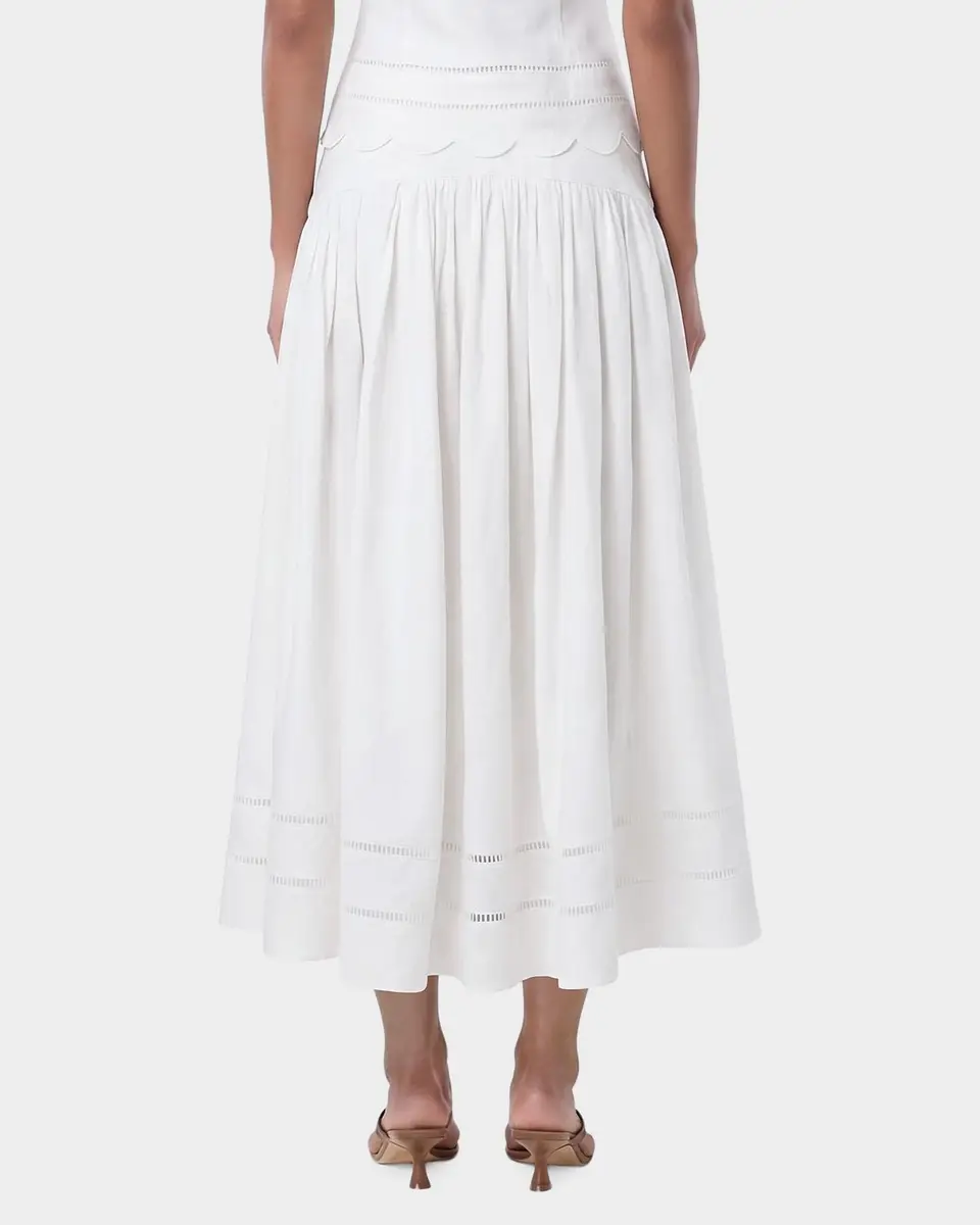 NICHOLAS Elin Linen Drop-Waist Midi Skirt | Thumbnail 2 NICHOLAS Elin Linen Drop-Waist Midi Skirt | Thumbnail 2