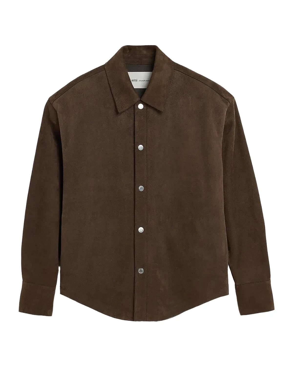 Men's Suede Button-Front Overshirt