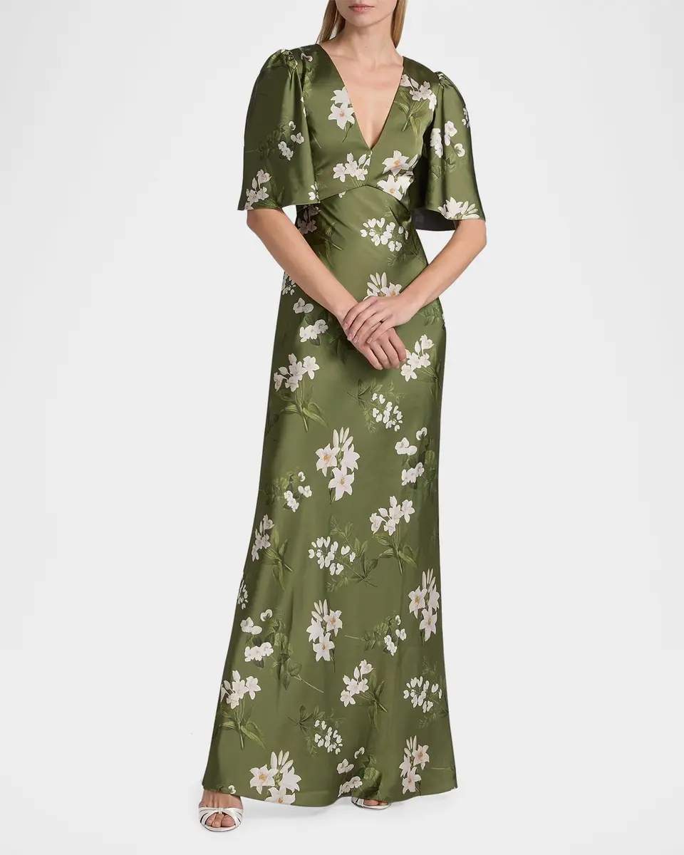 SACHIN & BABI Mae Floral Satin Gown | Thumbnail 2 SACHIN & BABI Mae Floral Satin Gown | Thumbnail 2