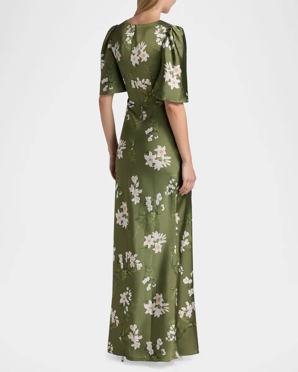 SACHIN & BABI Mae Floral Satin Gown | Thumbnail 3 SACHIN & BABI Mae Floral Satin Gown | Thumbnail 3