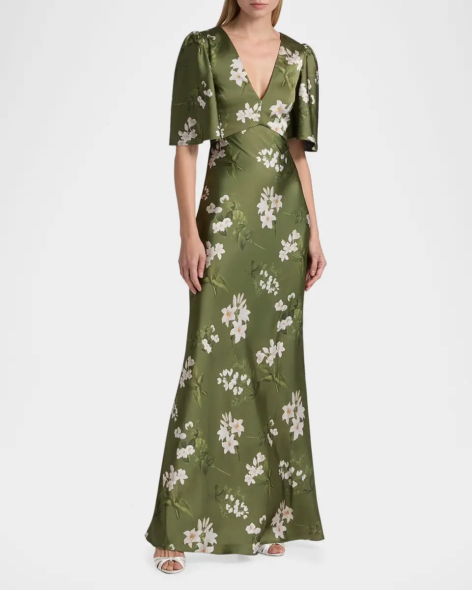 SACHIN & BABI Mae Floral Satin Gown | Thumbnail 4 SACHIN & BABI Mae Floral Satin Gown | Thumbnail 4