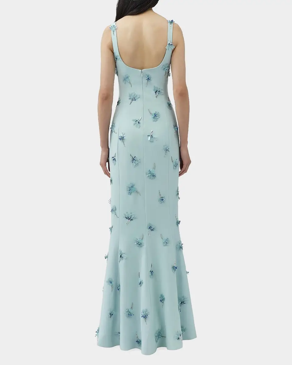 Simkhai Briella 3D Floral Beaded Trumpet Gown | Thumbnail 3