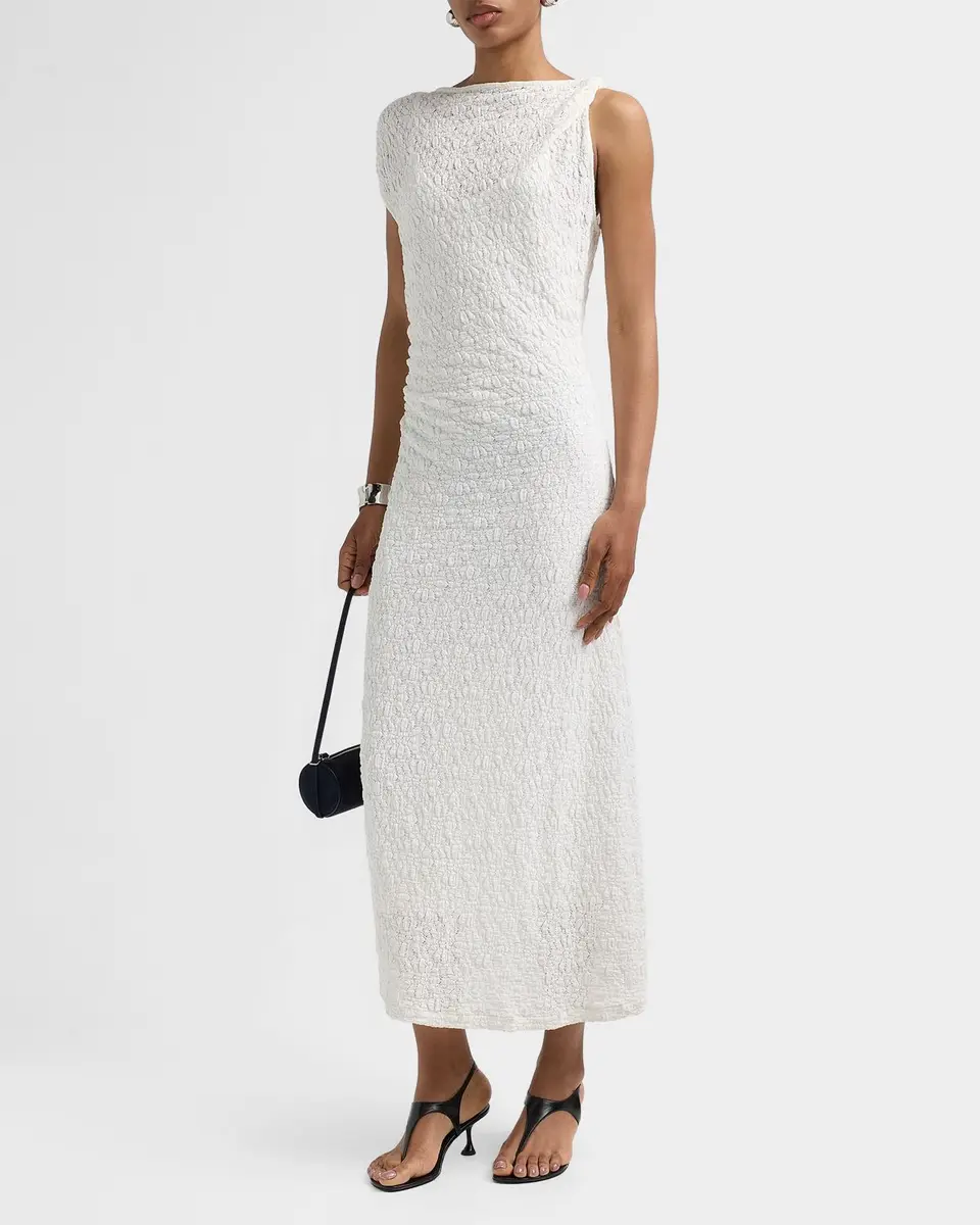 Proenza Schouler White Label Astra Ruched Cotton-Blend A-Line Midi Dress | Thumbnail 5